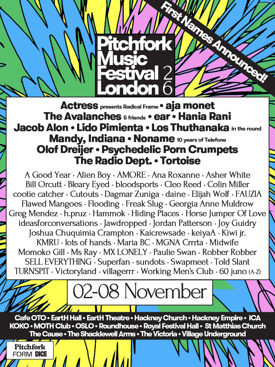 Pitchfork Music Festival London 2026 poster
