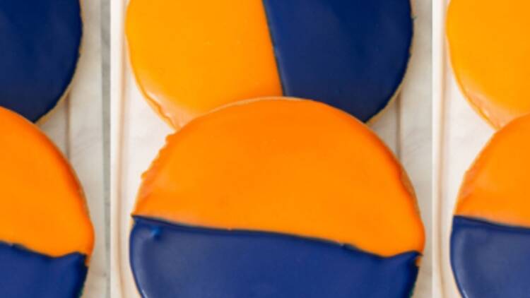 Knicks blue-and-orange cookie at Zabar's Knicks blue-and-orange cookie at Zabar's