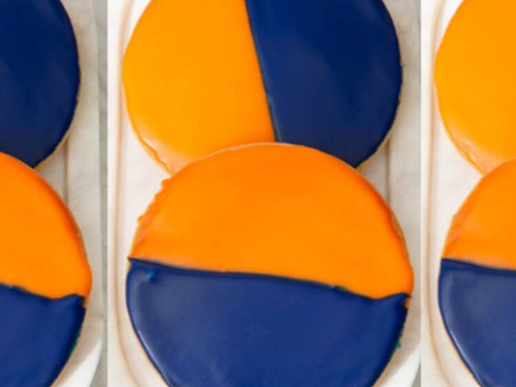 Zabar’s is selling a limited edition blue-and-orange version of its famous black-and-white cookie in honor of the Knicks