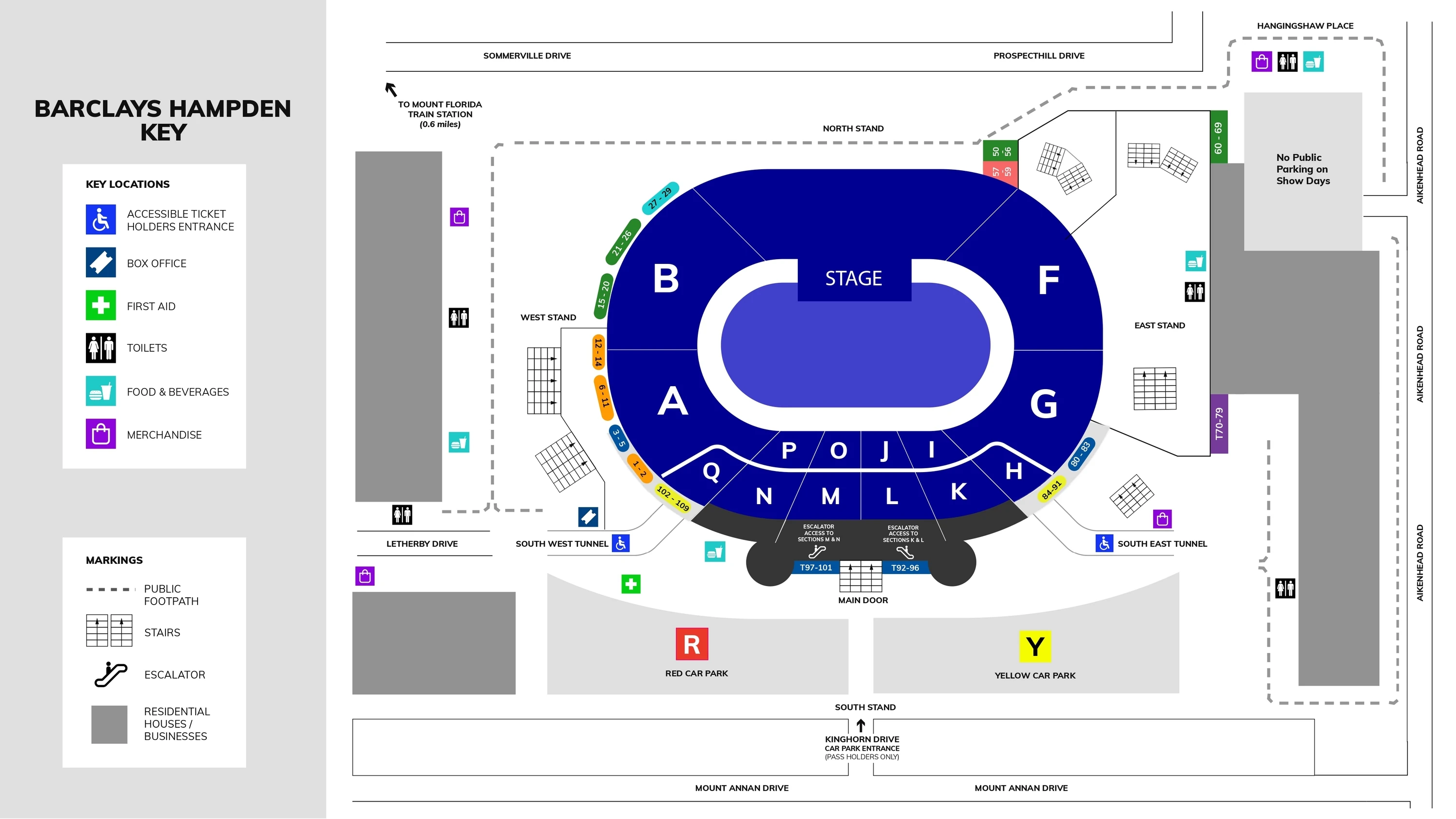 Barclays Hampden stadium map