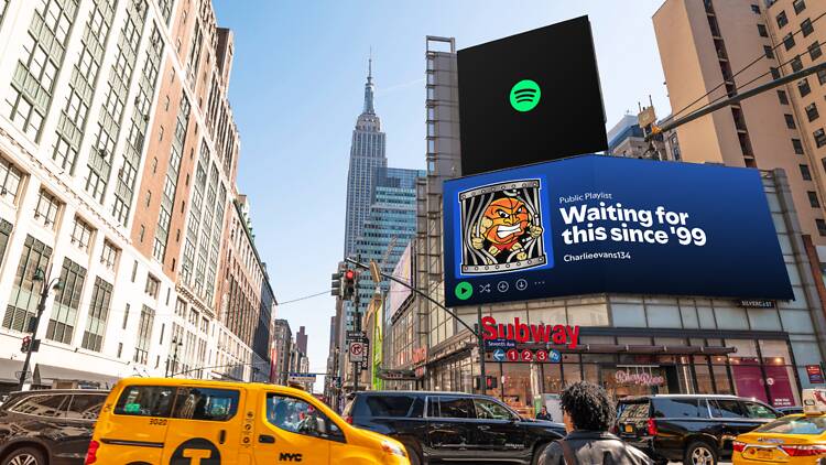 Spotify billboard near MSG