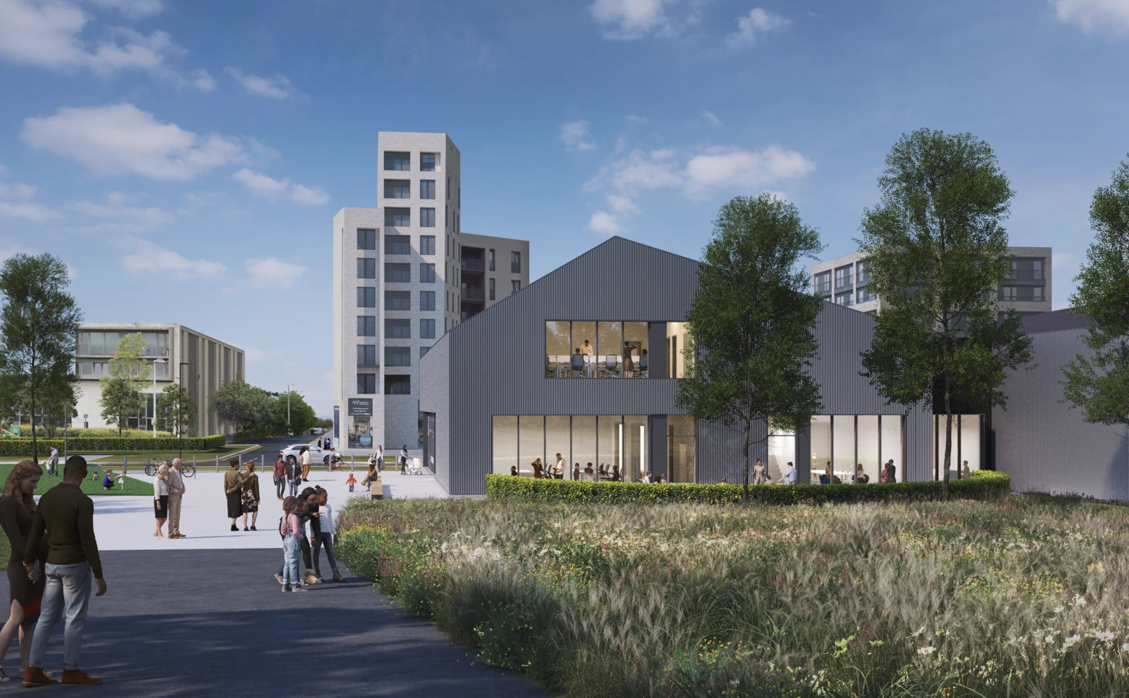 Render of the outside of The Art Works building in Edinburgh