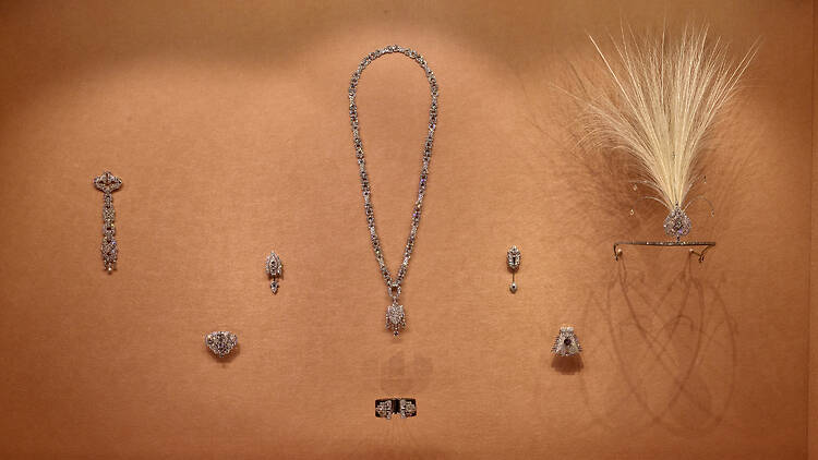 Cartier Jewels on display at a gallery.