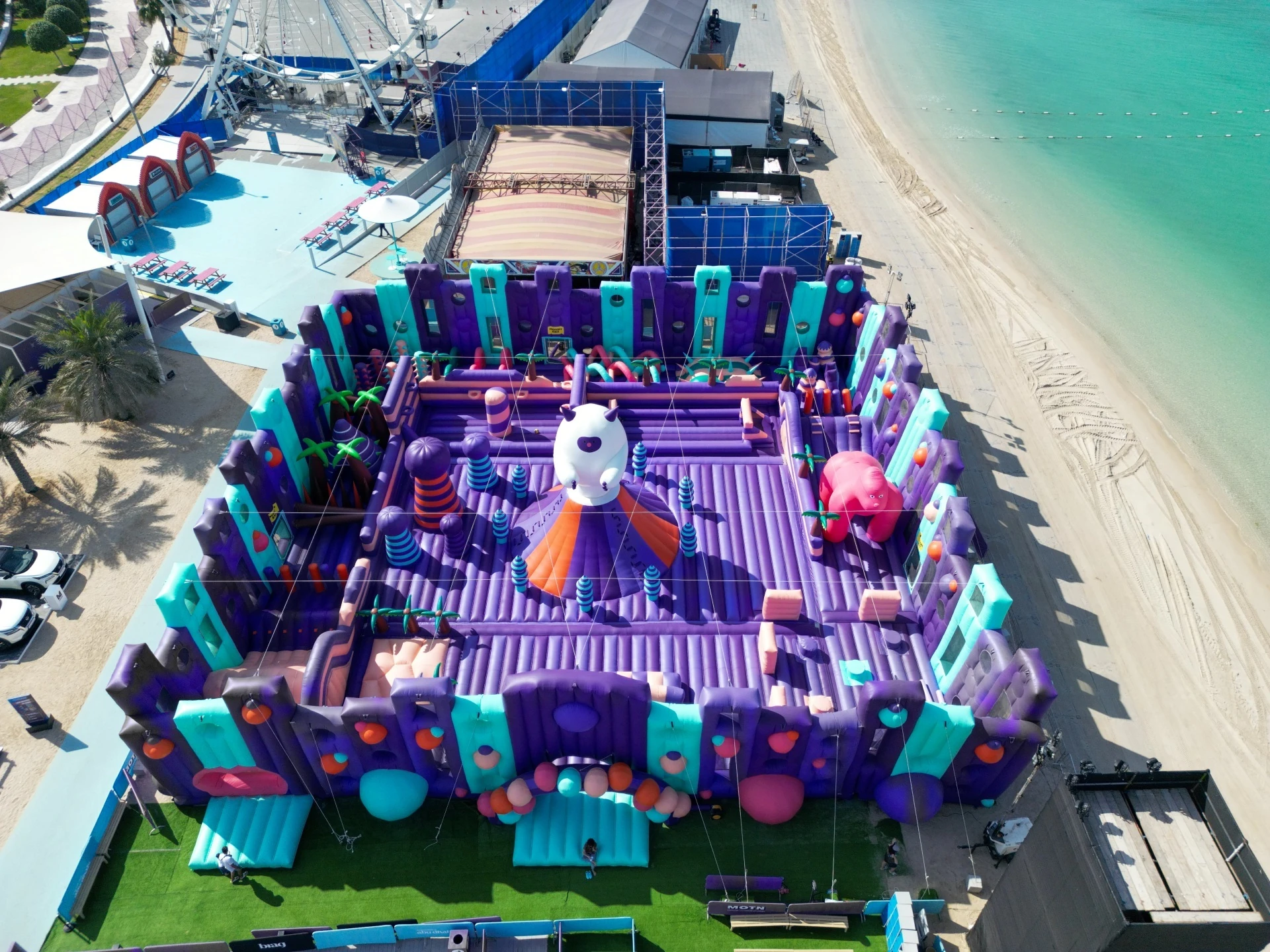 Drone shot of Mega Bounce in Dubai