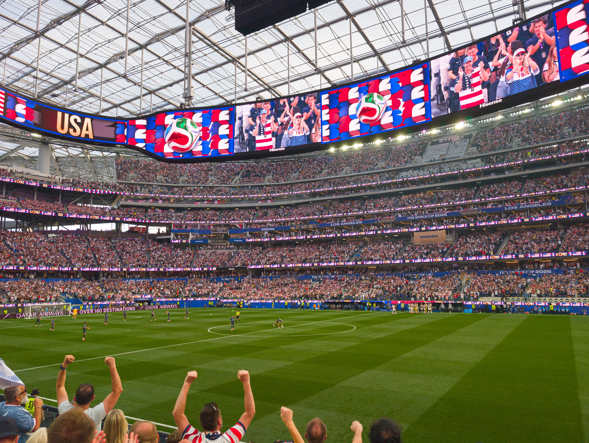 The World Cup at SoFi Stadium after the U.S. scored a goal