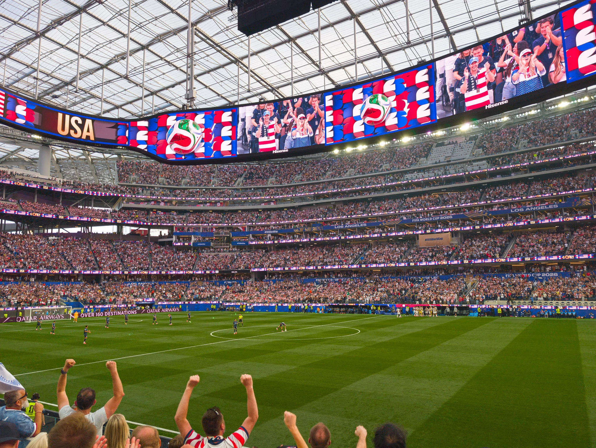 The World Cup at SoFi Stadium after the U.S. scored a goal