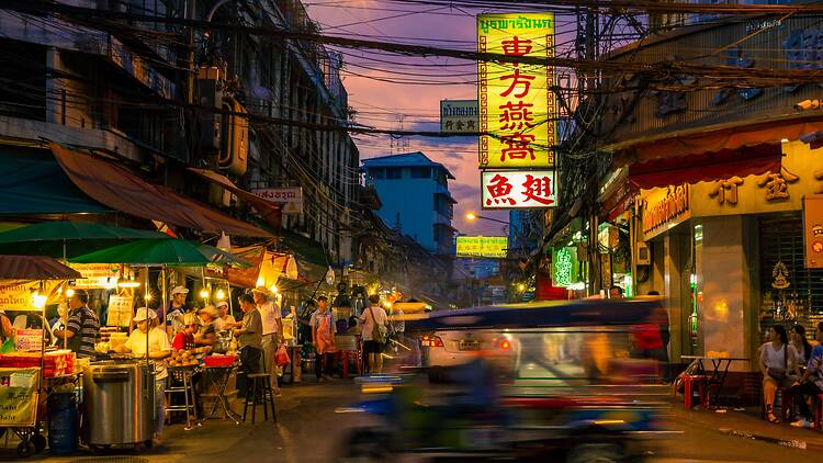 Yaowarat, Bangkok, Thailand Street Food in Yaowarat Road at night Time.one of Popular destinations for tourists in Bangkok, Thailand:05/05/2018