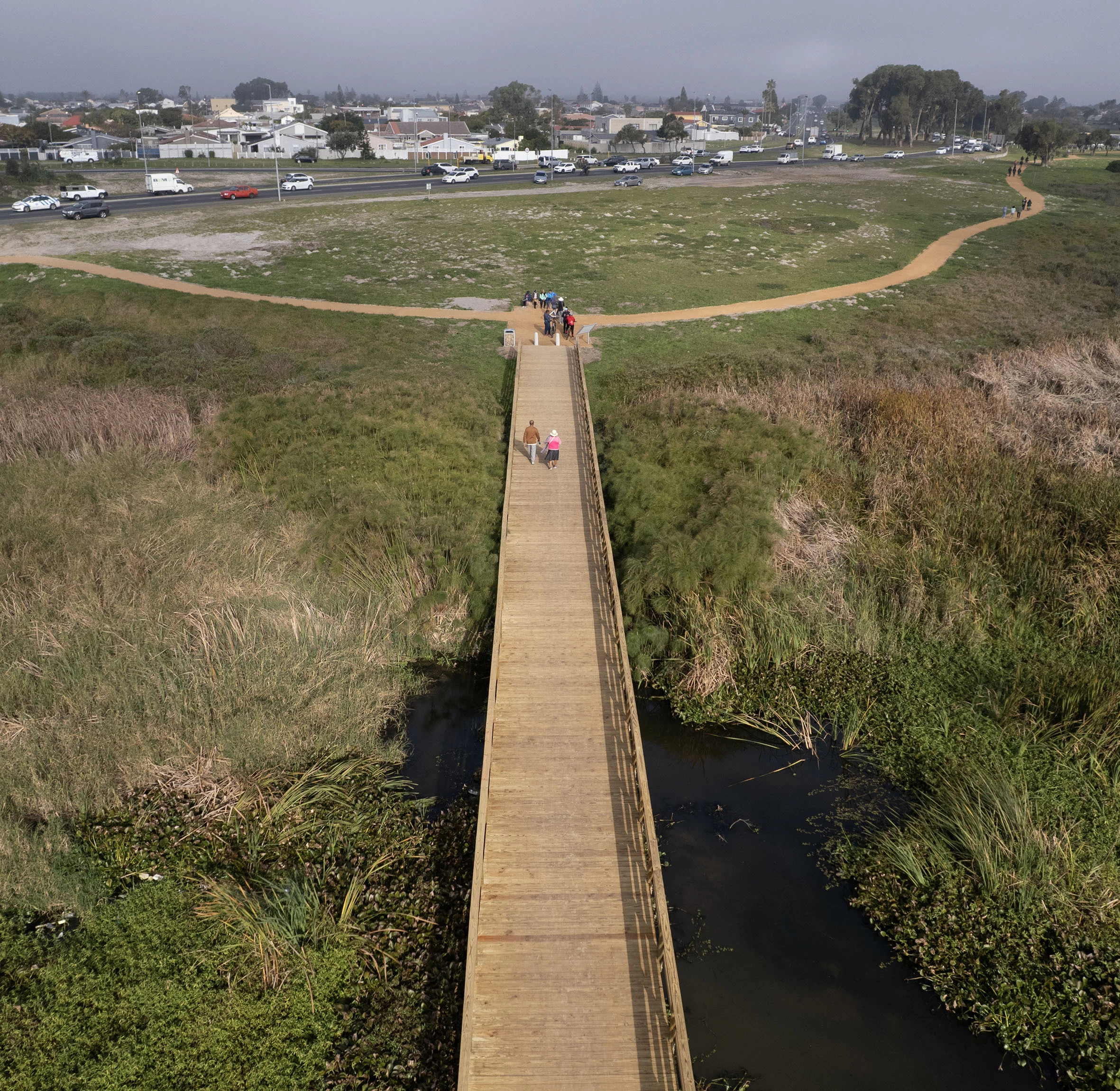 The trail includes boardwalks and bridges.