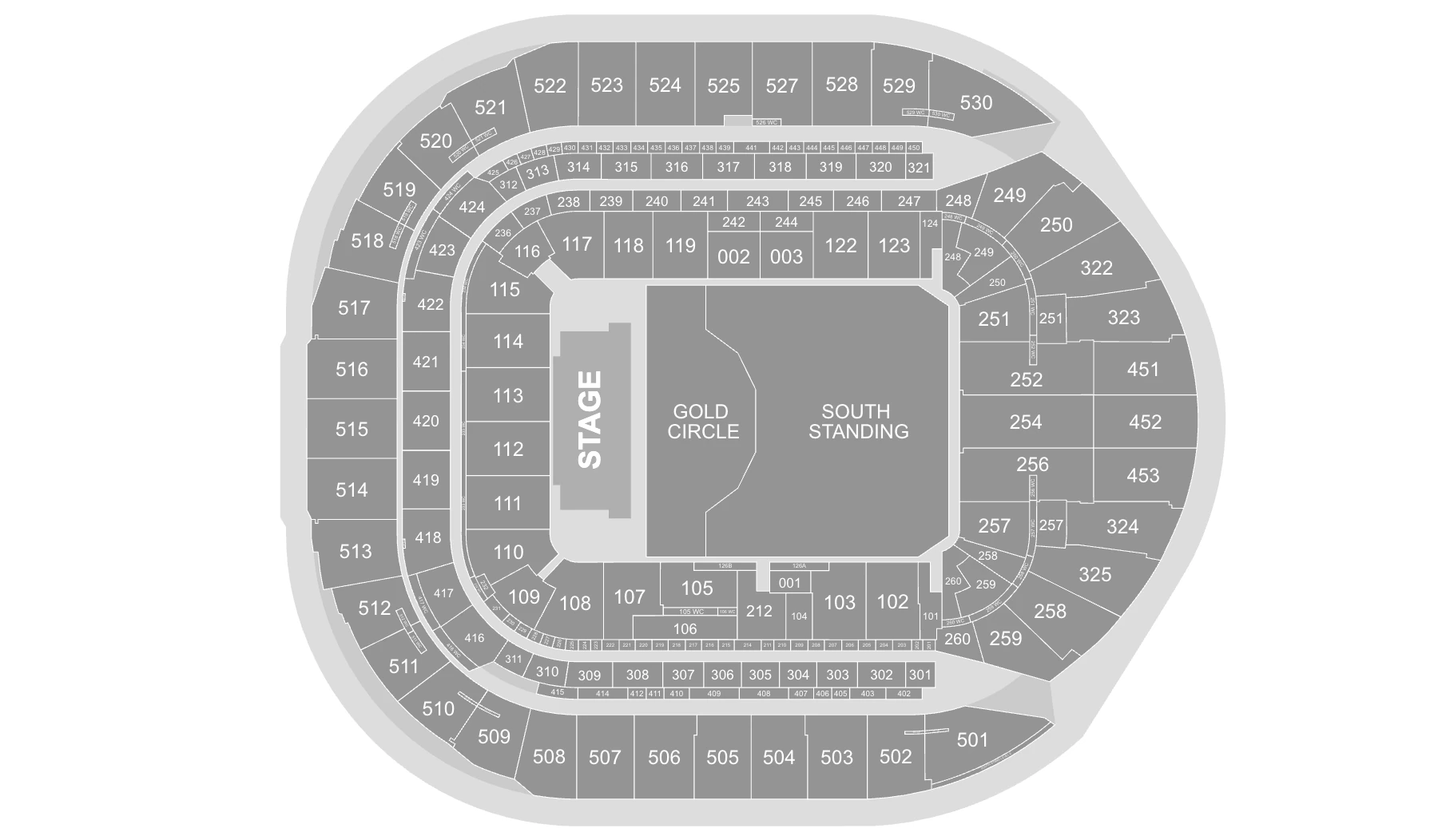London Tottenham Hotspur Stadium map for Zach Bryan