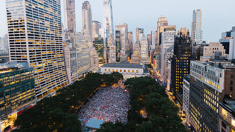 Bryant Park summer movie nights. Bryant Park summer movie nights.