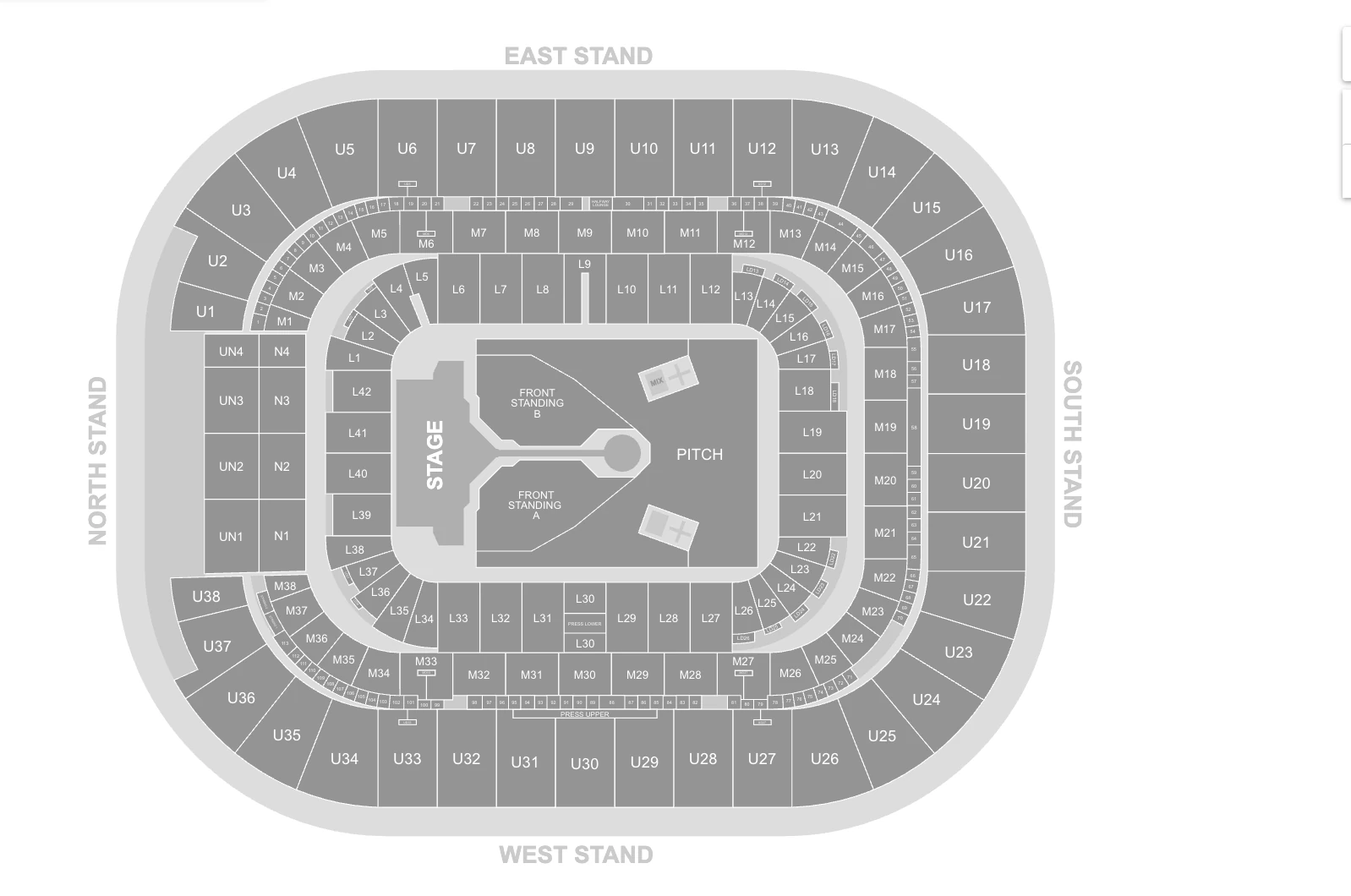 Take That at the Principality Stadium seating map