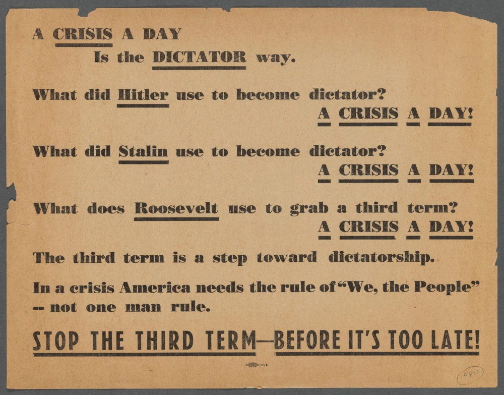 Flyer for Wendell Willkie&rsquo;s presidential campaign, 1940