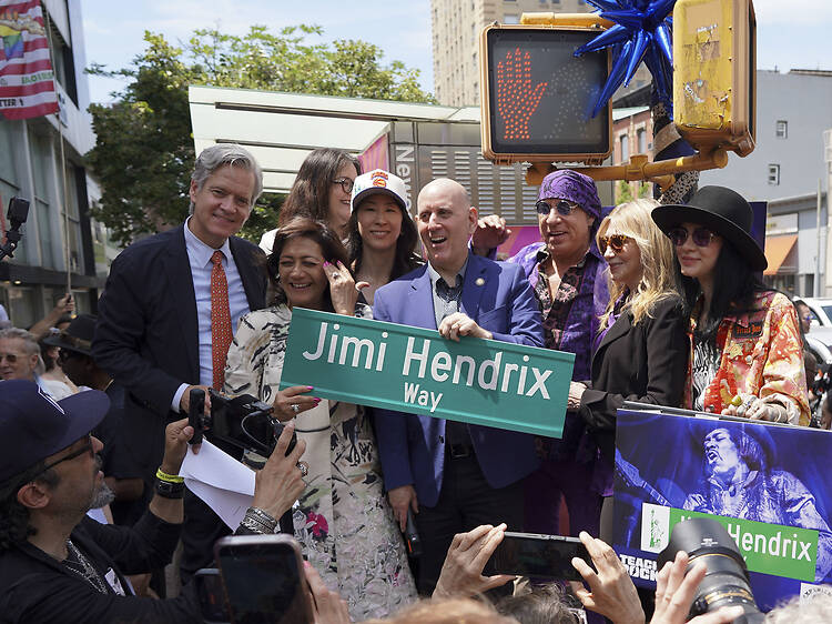 West 8th Street in the West Village has now been named after Jimi Hendrix West 8th Street in the West Village has now been named after Jimi Hendrix