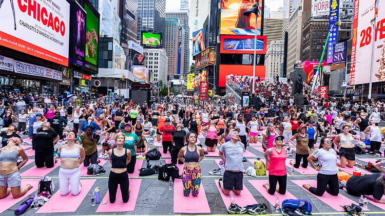 Yoga in Times Square Yoga in Times Square