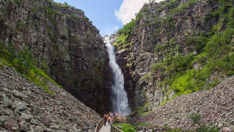 See Sweden's Tallest Waterfall See Sweden's Tallest Waterfall