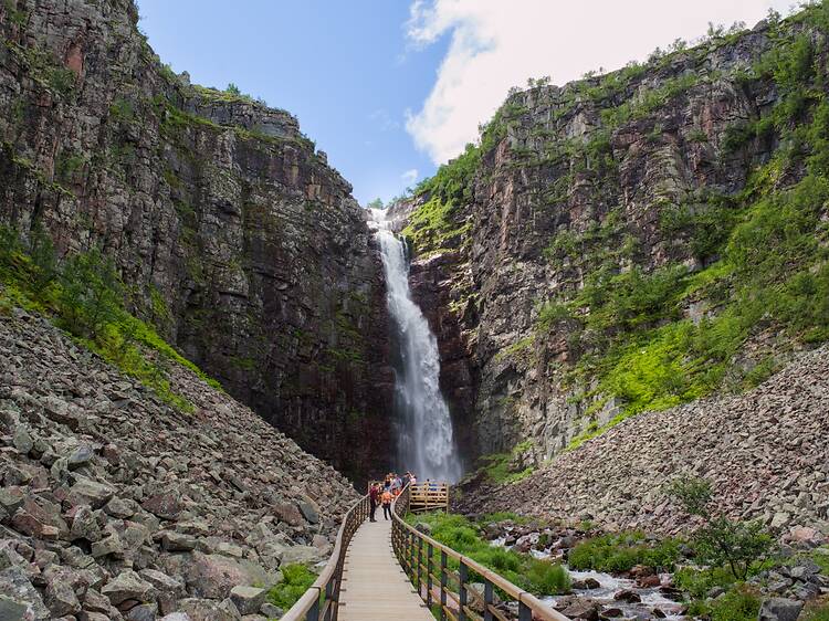 See Sweden's Tallest Waterfall See Sweden's Tallest Waterfall