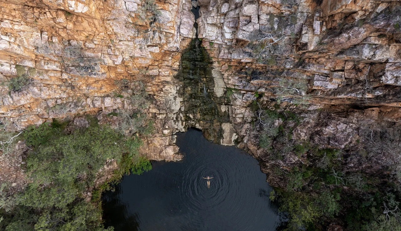 Aerial of water hole