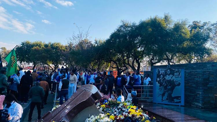 Vilakazi Street gathering for the 72 Hours in Soweto commemoration of the 50th anniversary of the Uprising. Vilakazi Street gathering for the 72 Hours in Soweto commemoration of the 50th anniversary of the Uprising.