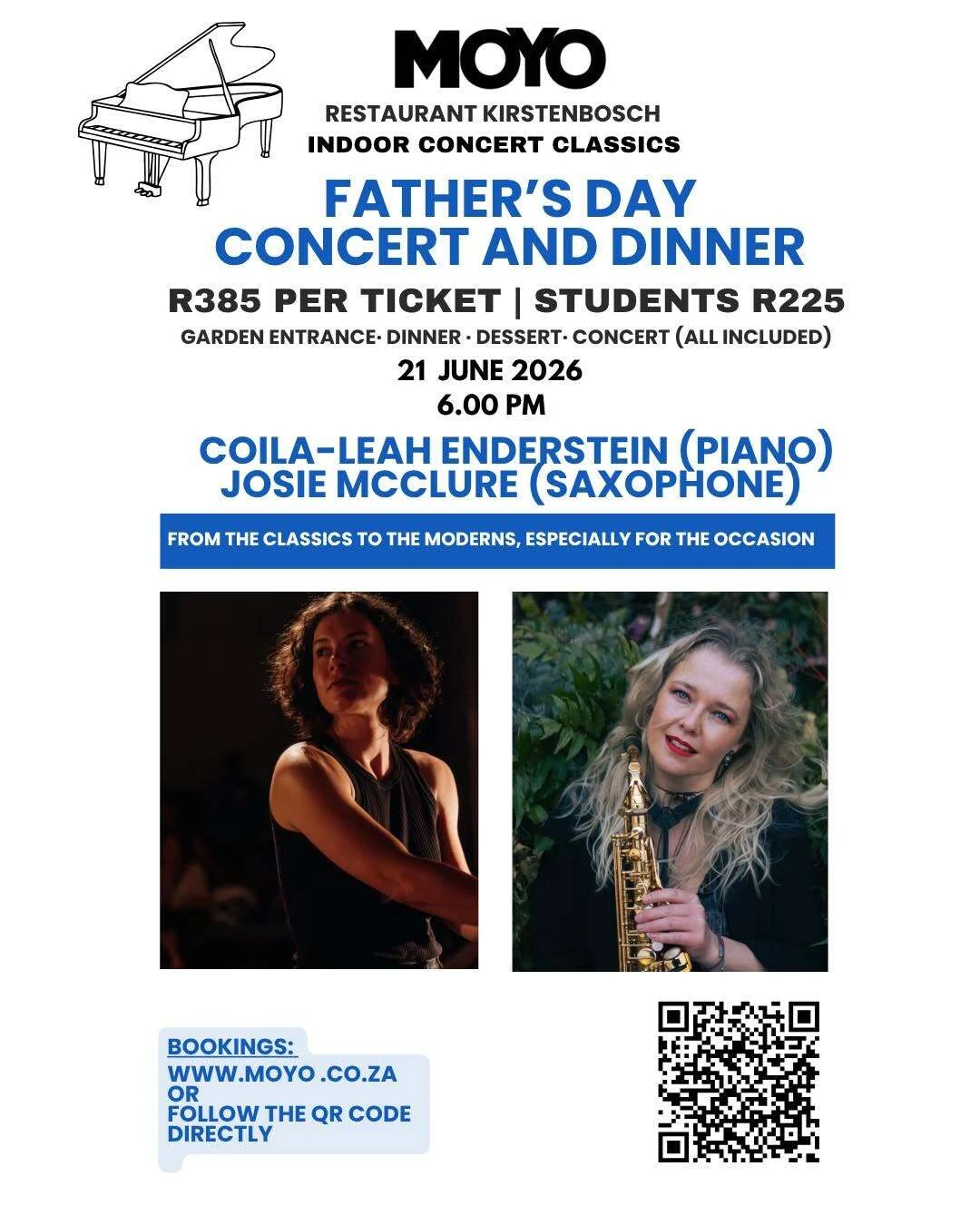 MOYO Kirstenbosch Indoor Concert Classics and Dinner