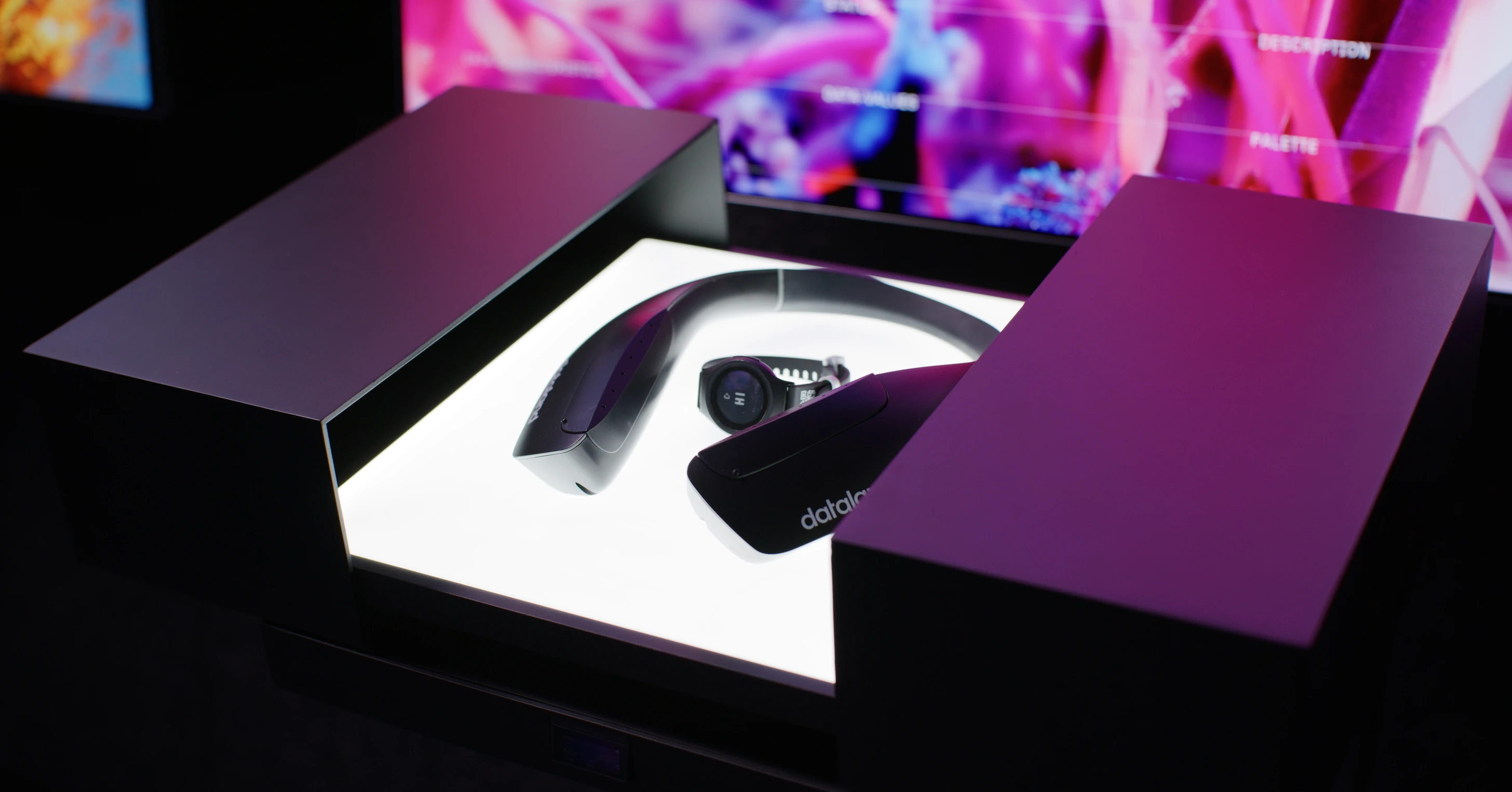 A scent device and Empatica watch at Dataland