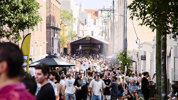 King Street Crawl crowd at King Street Crawl with stage in the background