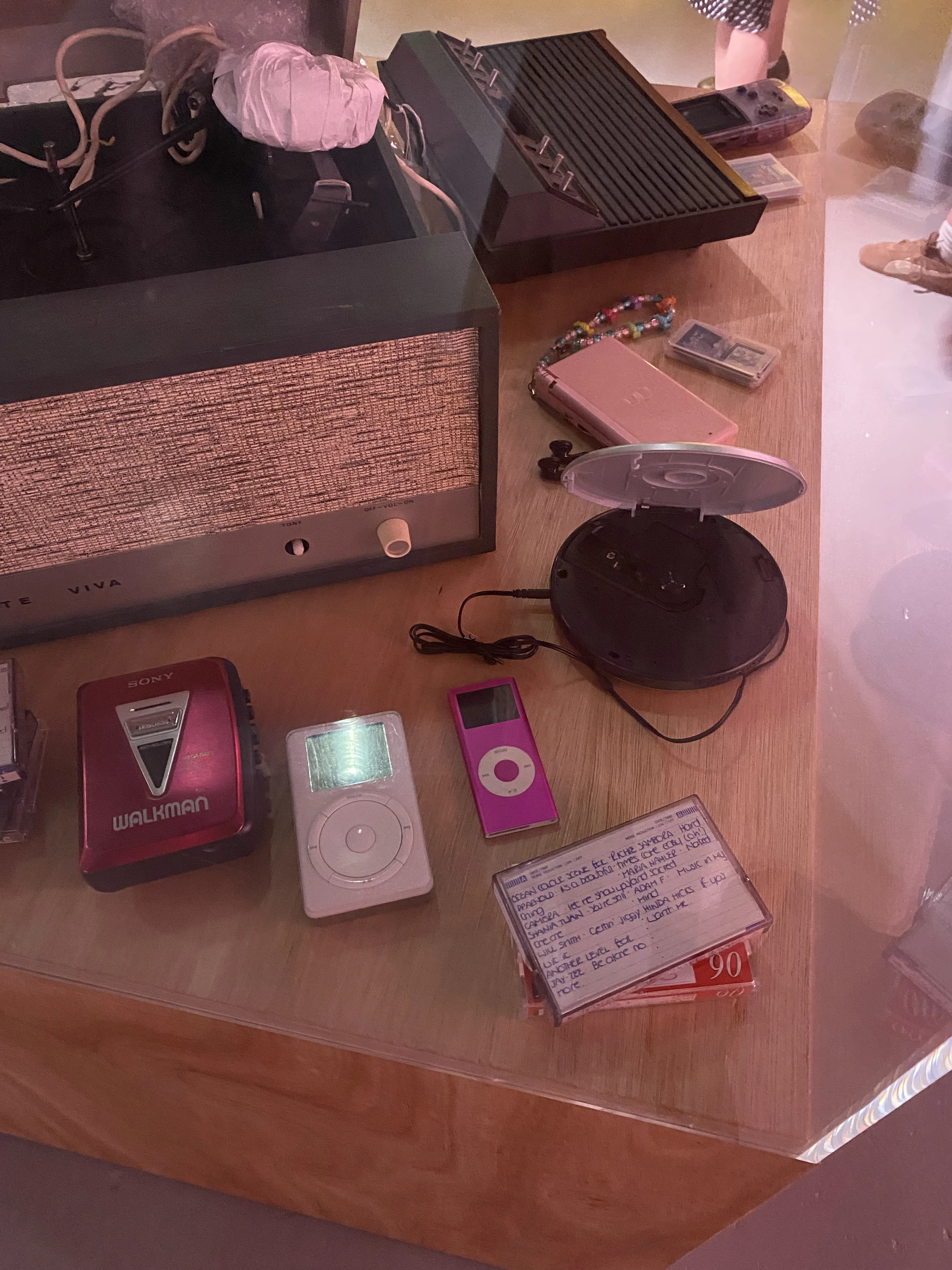 Old iPods and Walkmans are displayed at the MOYC 