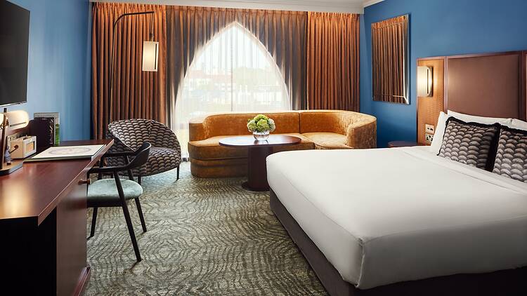 A bedroom at St Pancras Renaissance Hotel London