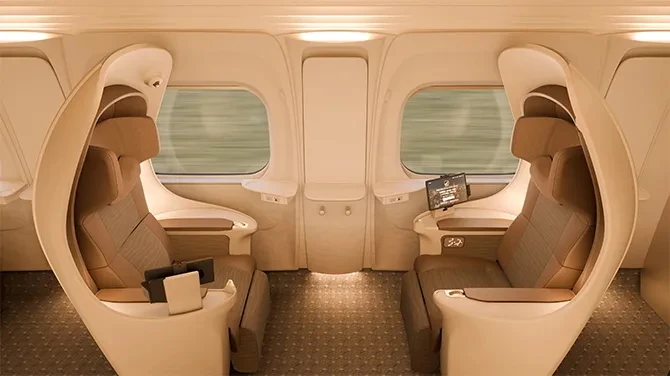 Supreme Class Cabin seats when fully reclined