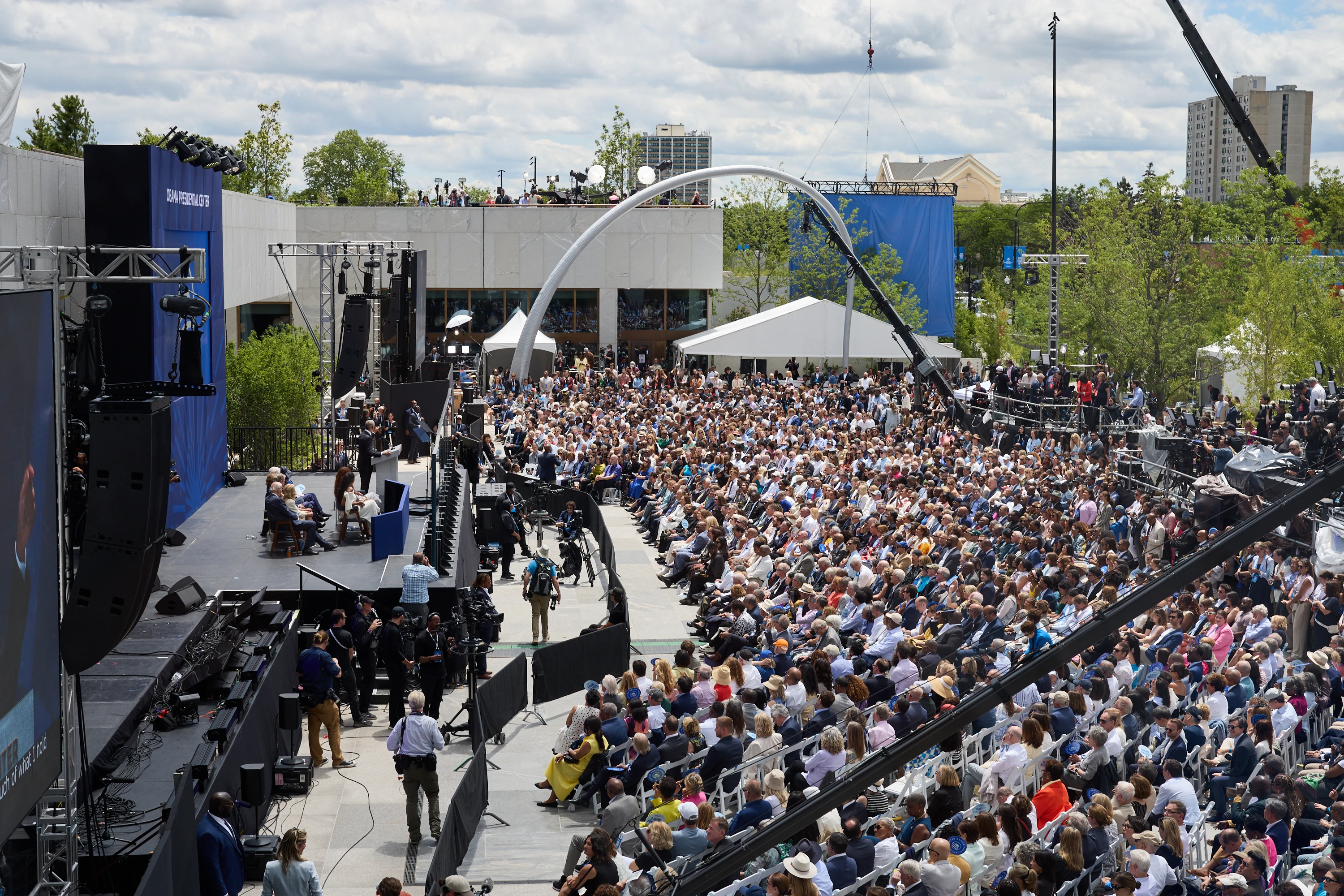 President Obama gives remarks during the Grand Opening Dedication Ceremony.