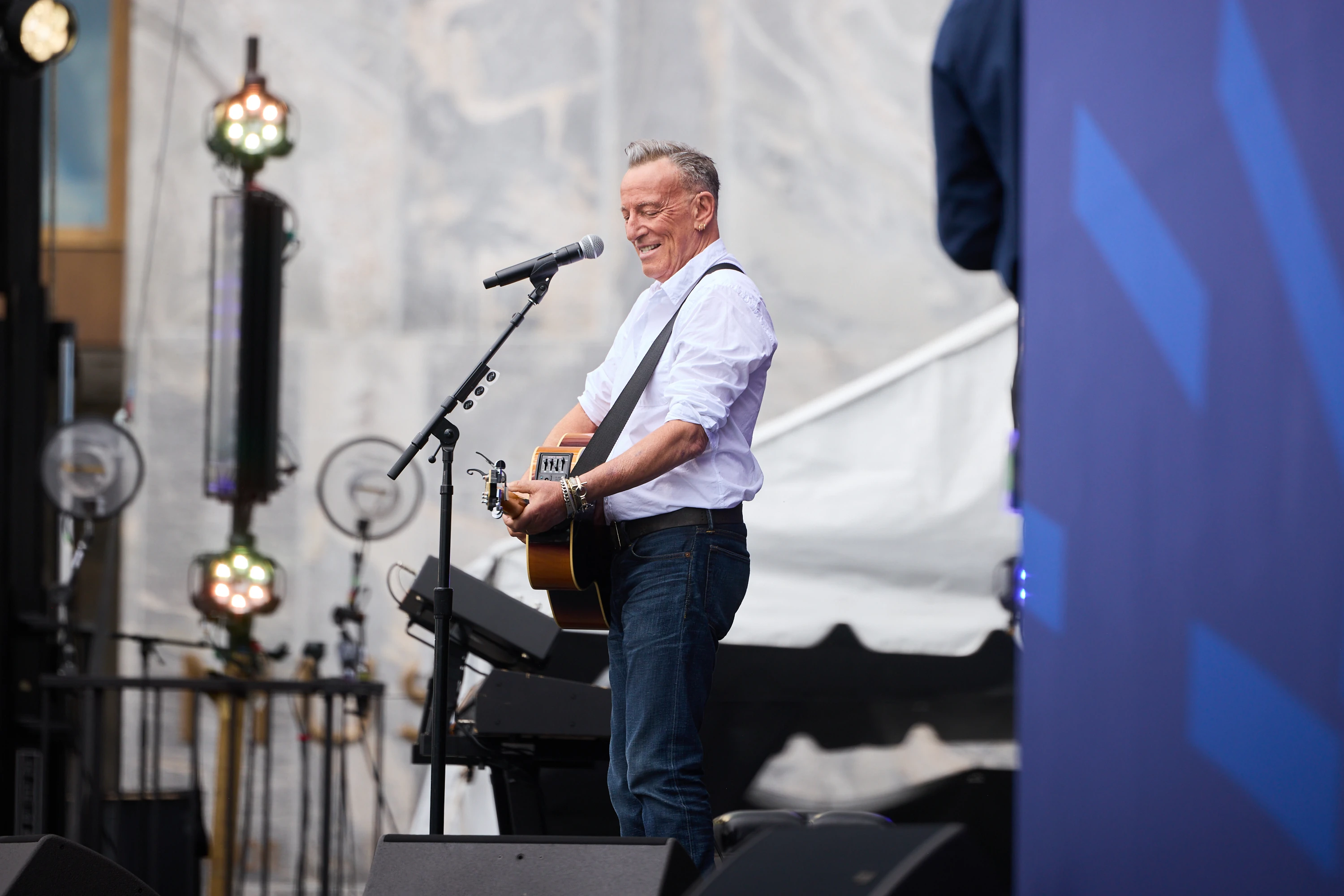Bruce Springsteen performed at the Grand Opening Ceremony.