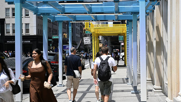 Check out the first prototypes of the new sidewalk sheds that may soon pepper NYC