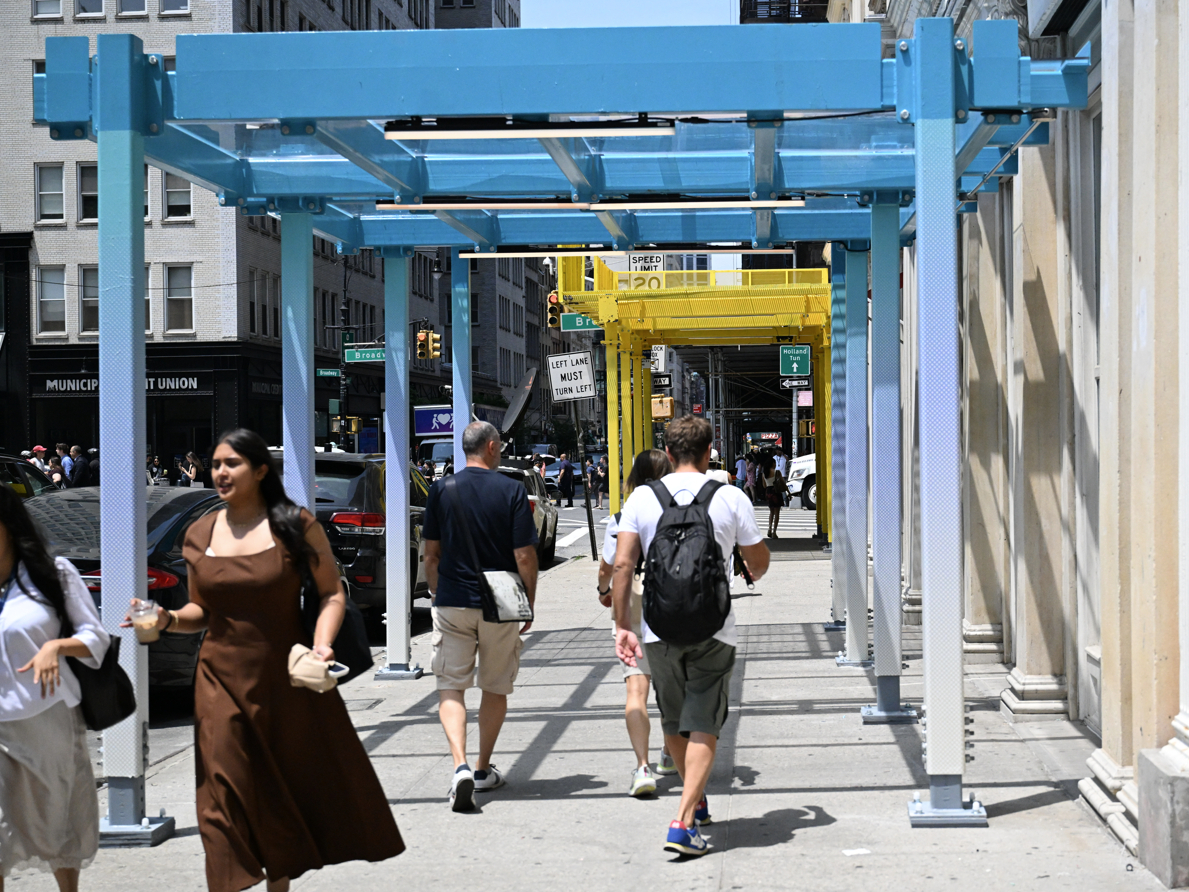Check out the first prototypes of the new sidewalk sheds that may soon pepper NYC