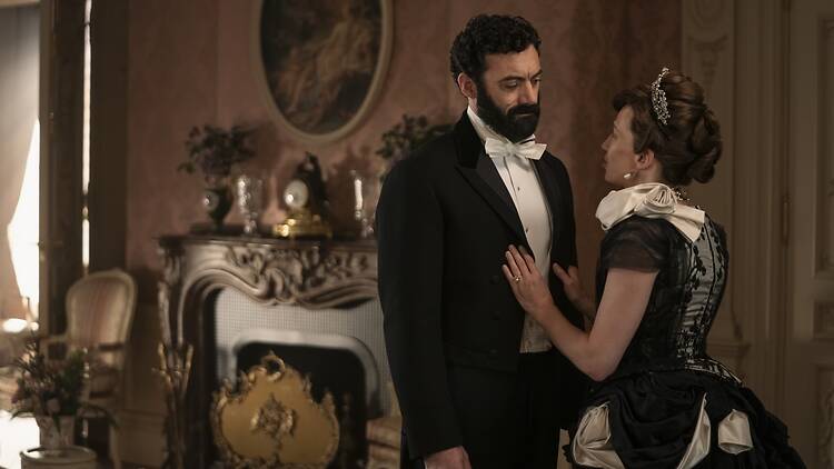 Gilded Age Season 3 - George and Bertha Russell A scene from Gilded Age Season 3 - between George and Bertha Russell