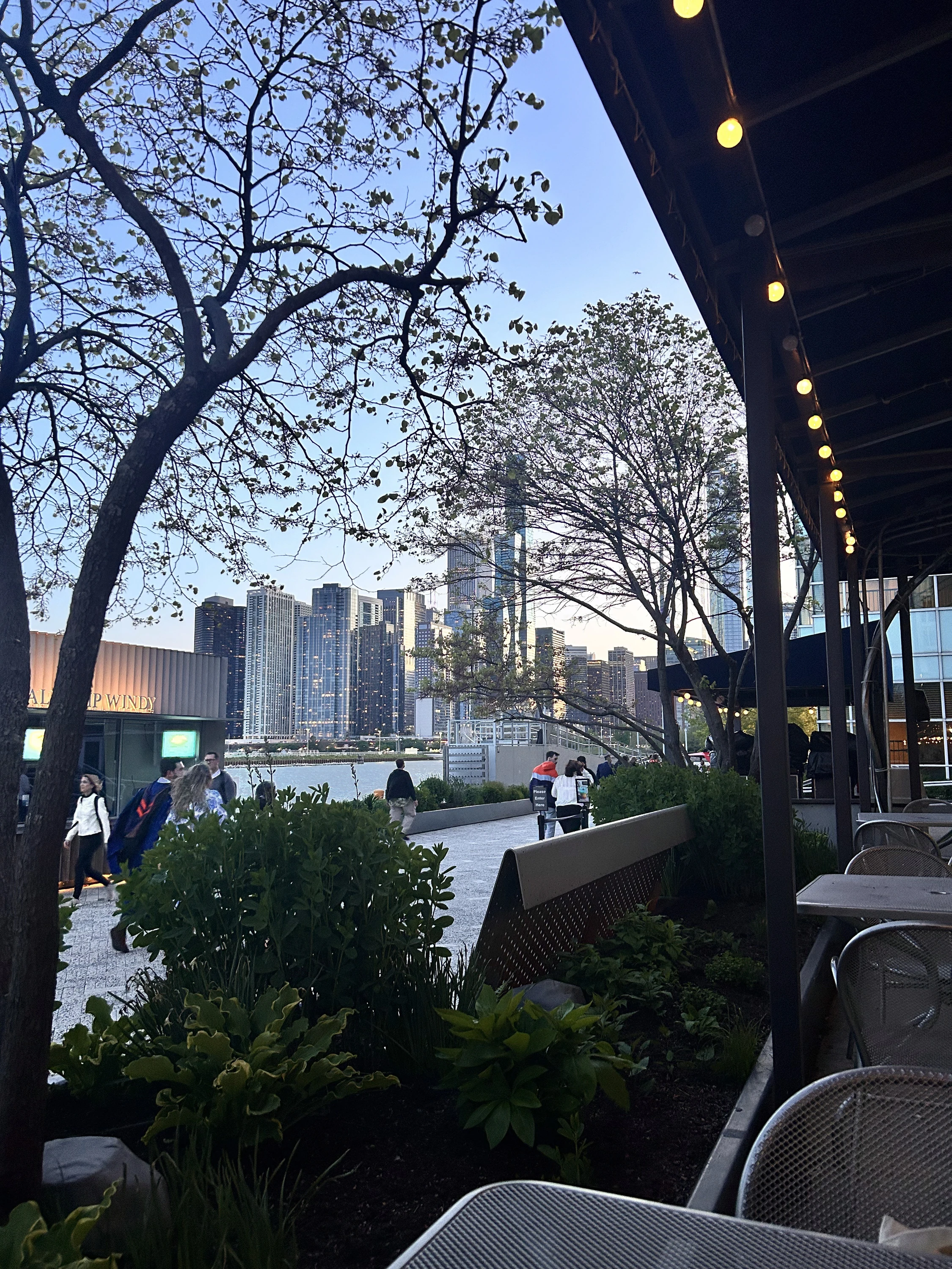 Billy Goat Tavern's patio at Navy Pier