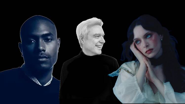 From left: Steve Lacy, David Byrne, Holly Humberstone