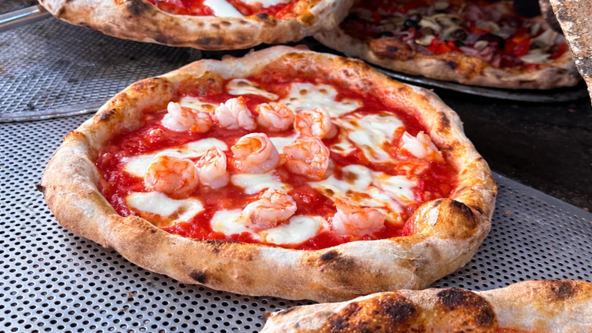 Prawn pizza at Fratelli Pulcinella