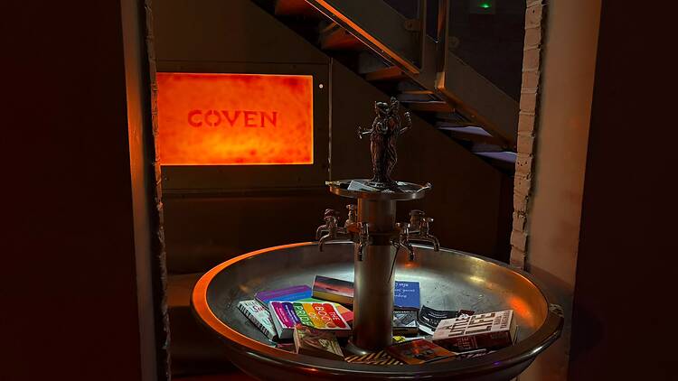 Fountain bookshelf in Coven: Headquarters