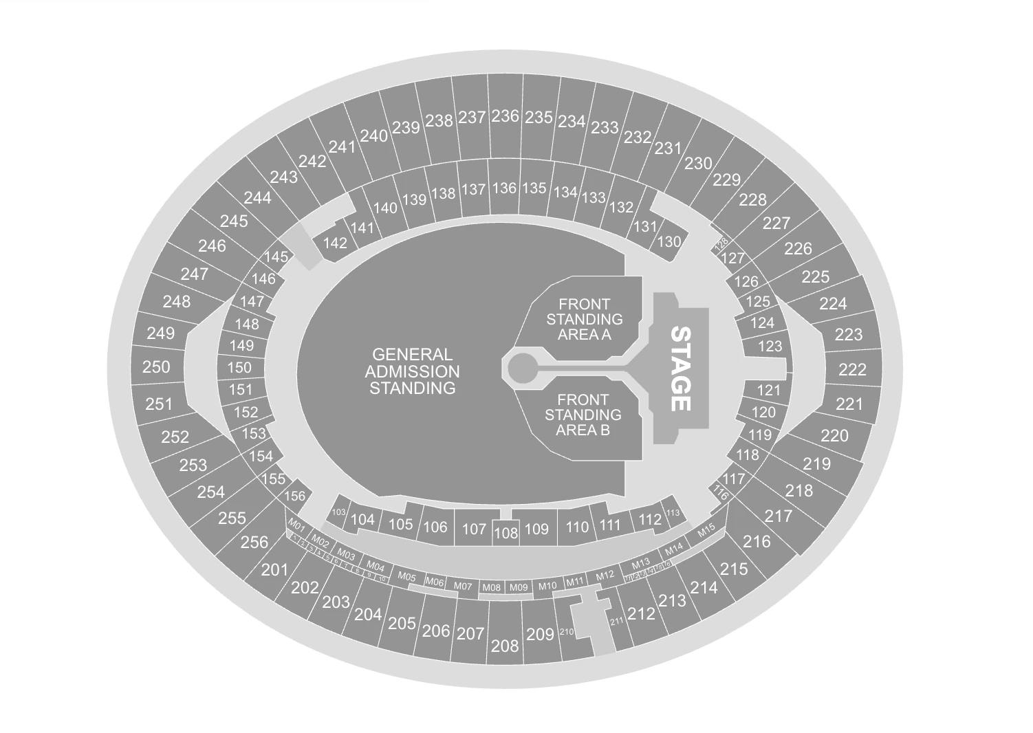 Take That seating map at London Stadium, 2026