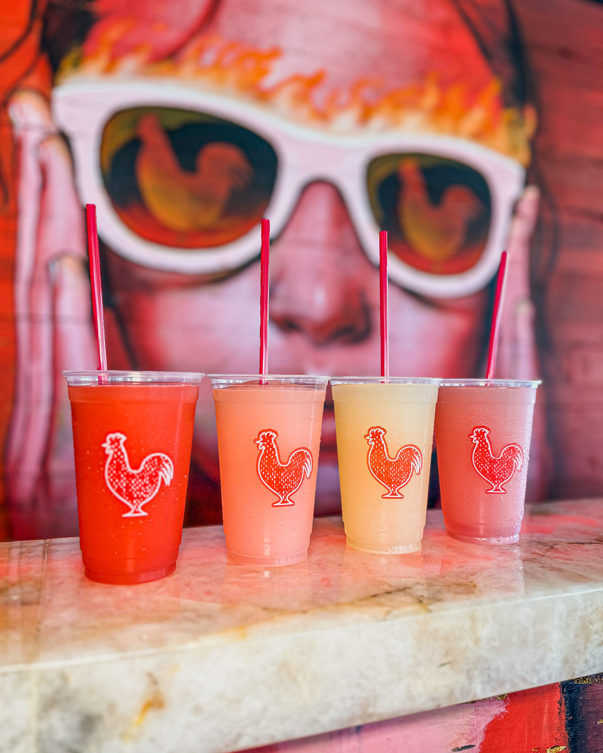 Lemonade flavour selection at Houston TX Hot Chicken
