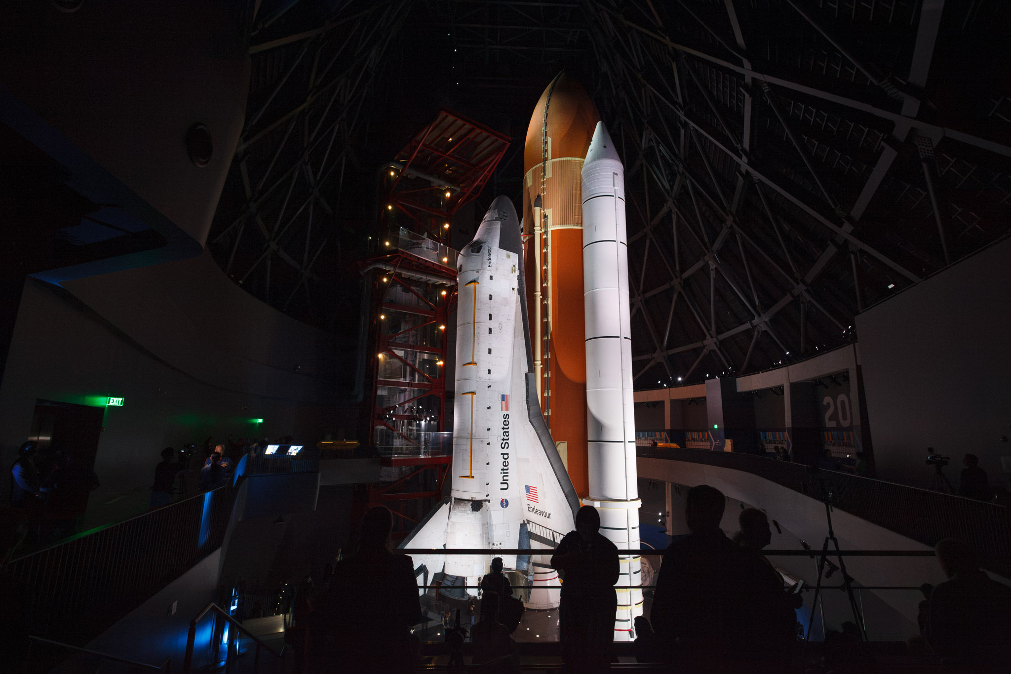 Space Shuttle Endeavour inside the Samuel Oschin Shuttle Gallery