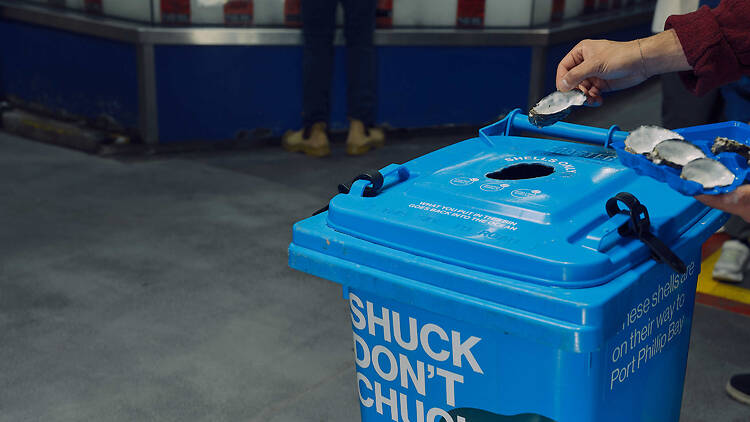 South Melbourne Market A bin for oyster shells