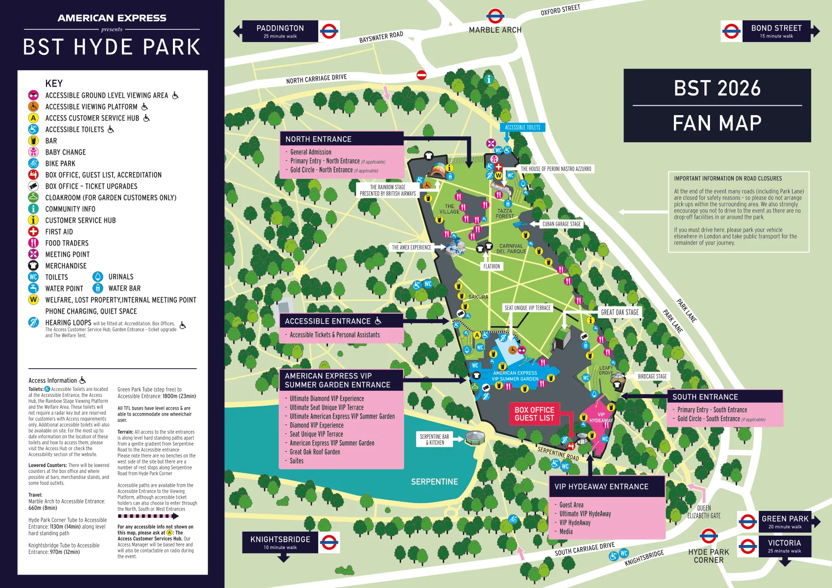 BST Hyde Park Festival Map 2026