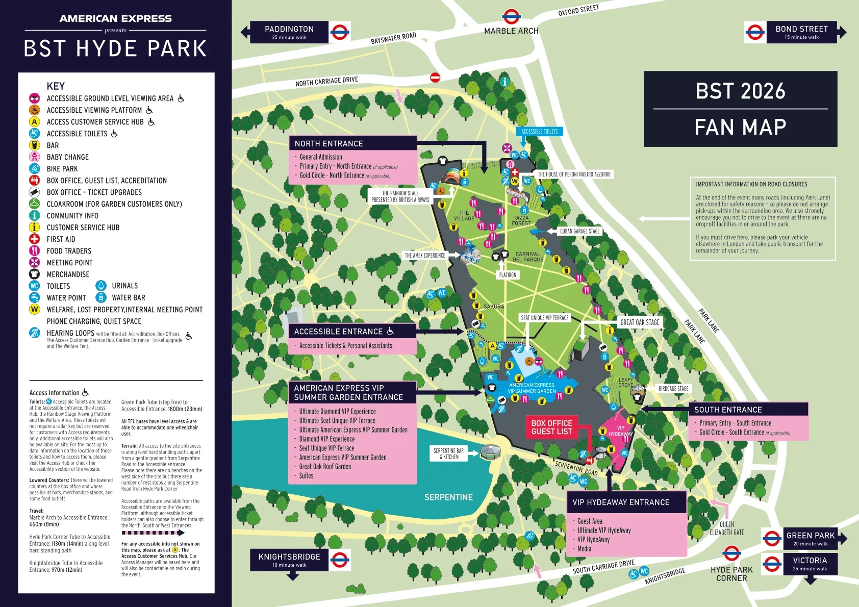 BST Hyde Park Festival Map 2026