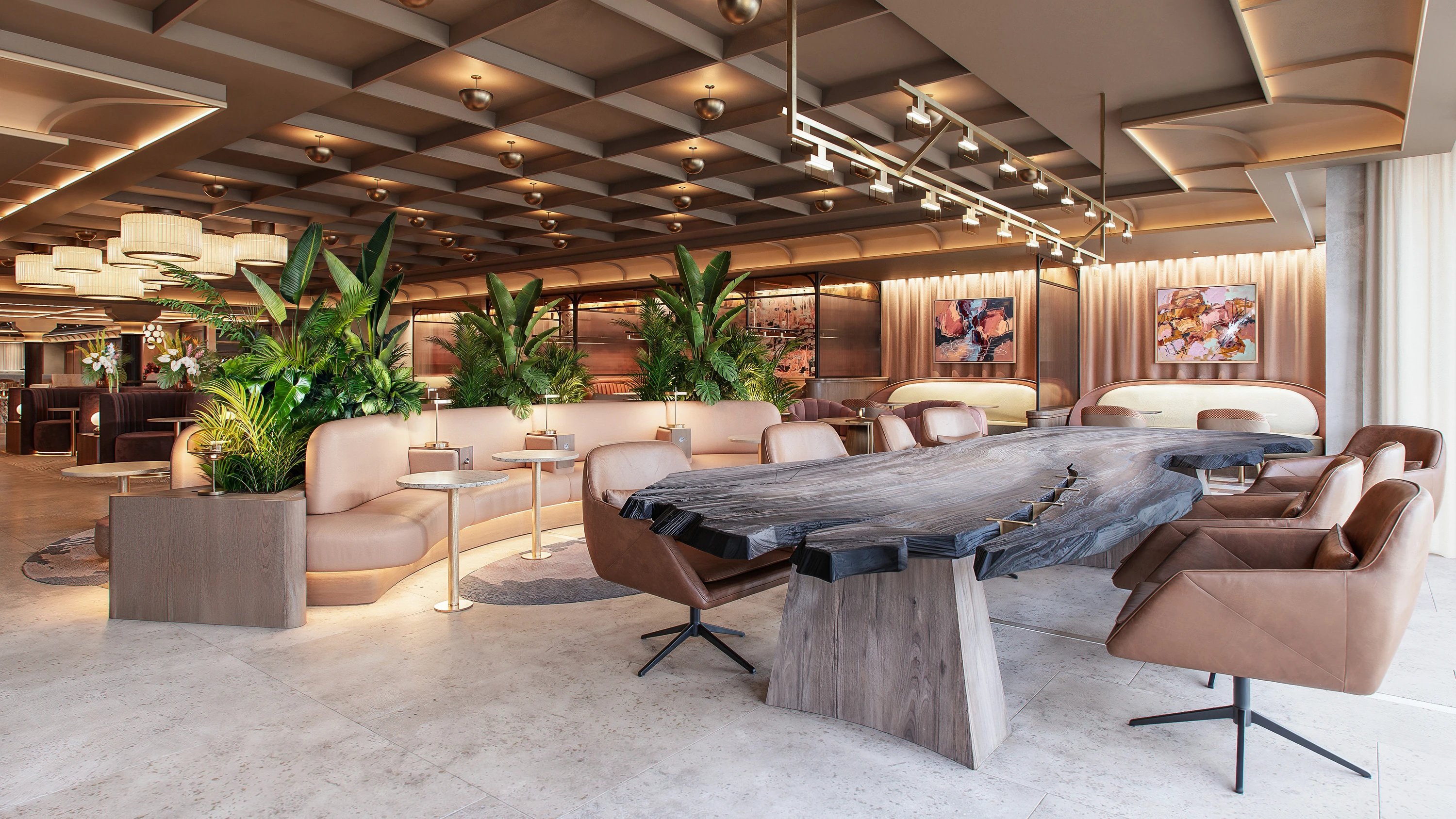 Dedicated workspaces in London City Airport's new luxury lounge