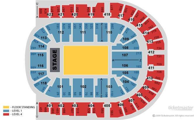 The O2 Arena seating plan for Lily Allen 