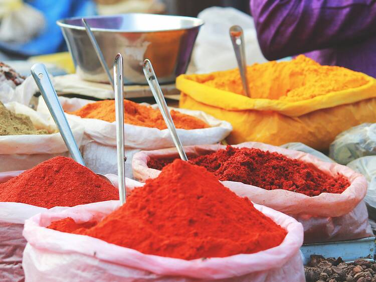 The markets of Mehrauli village The markets of Mehrauli village