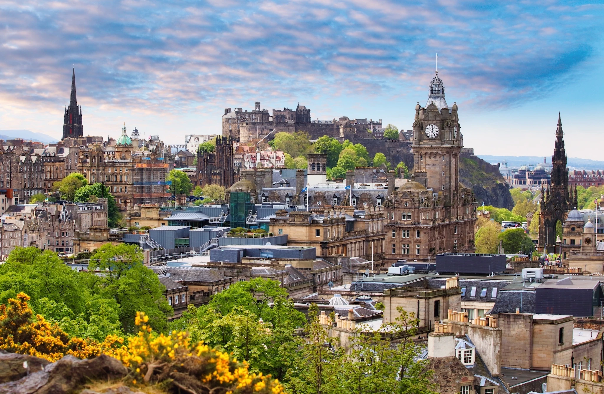 Edinburgh skyline at day from Calton Hill, Scotland