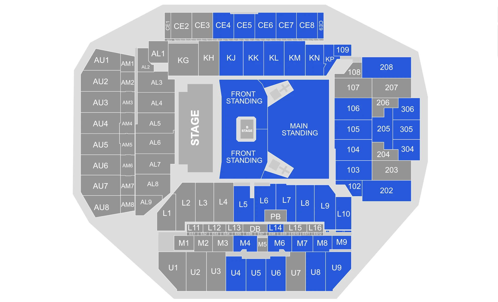 Seating map for My Chemical Romance at Anfield Stadium