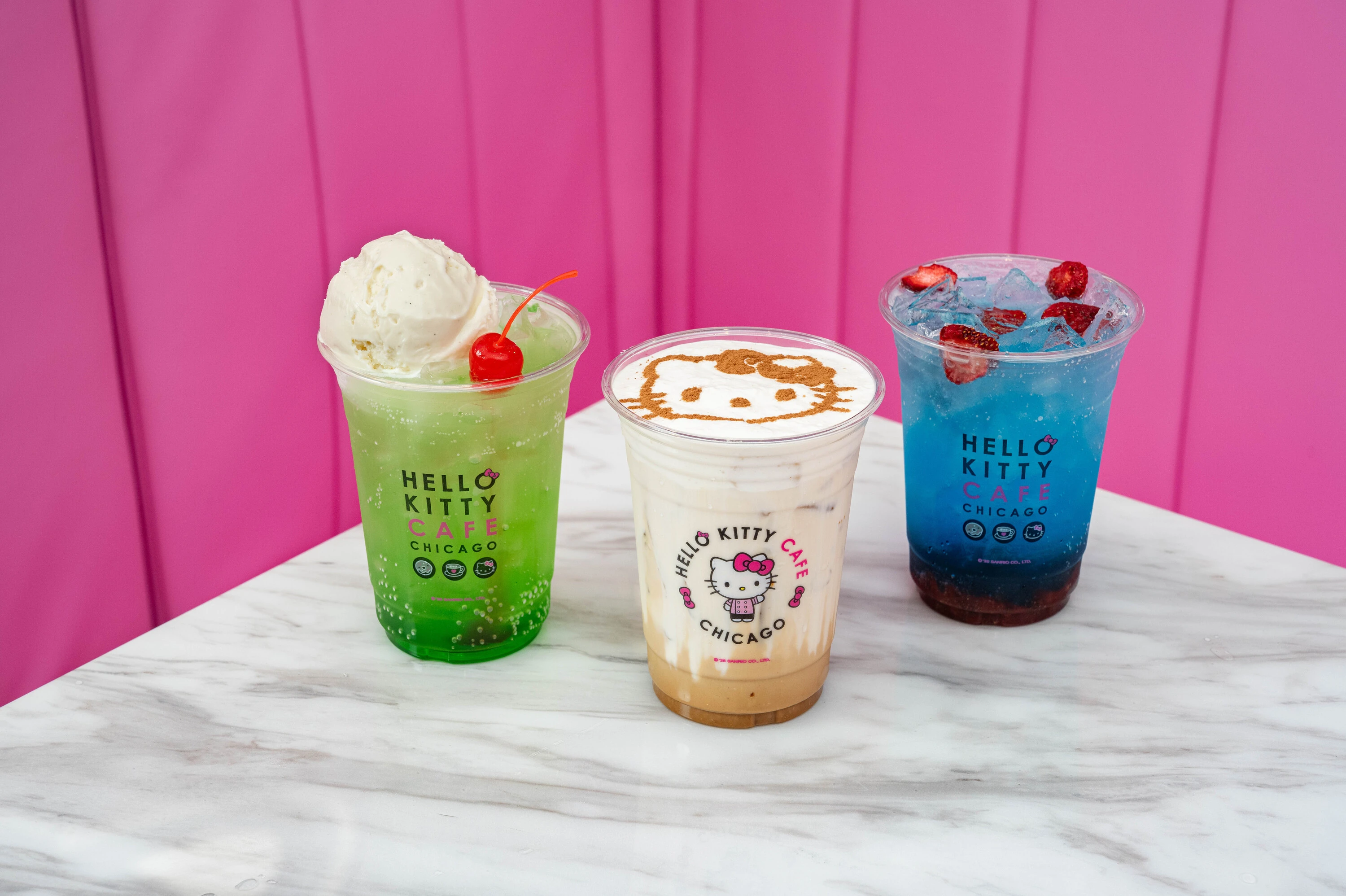 Drinks at the Hello Kitty Cafe