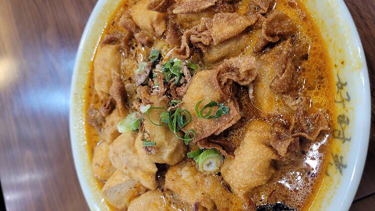 Fried wonton laksa at Albee's Kitchen Fried wonton laksa at Albee's Kitchen